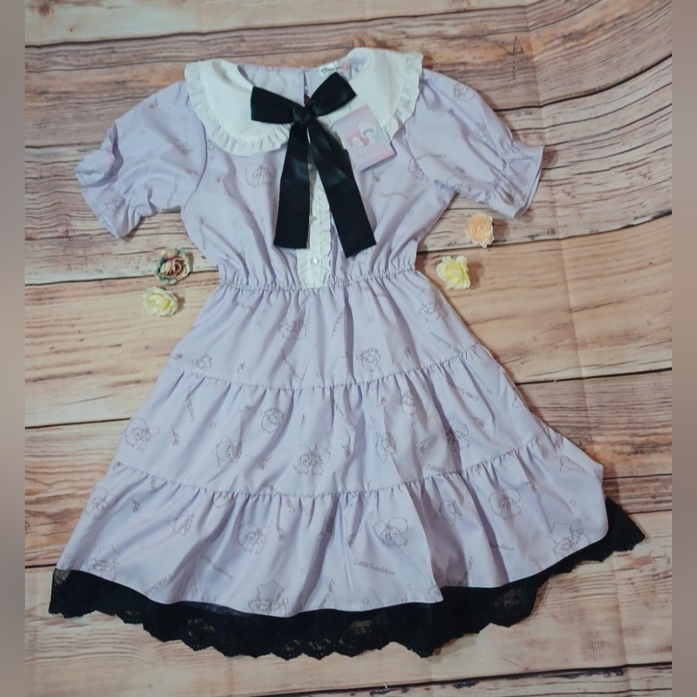 Sanrio Twin Stars Lavender Lolita Dream Dress NWT